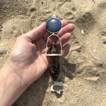 Nut- Godess of the Sky- Lapis Lazuli with amazing dark citrine