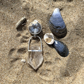Light portal- Clear Quartz with Golden Rutilated Quartz.