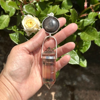 Light portal of The Mary’s- Copper Obsidian with Citrine 24 sided Vogel crystal.
