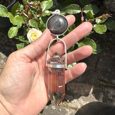 Light portal of The Mary’s- Copper Obsidian with Citrine 24 sided Vogel crystal.