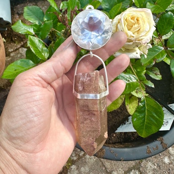 Light portal of Golden Light-codes/Ankh - Clear Quartz with large raw African Citrine