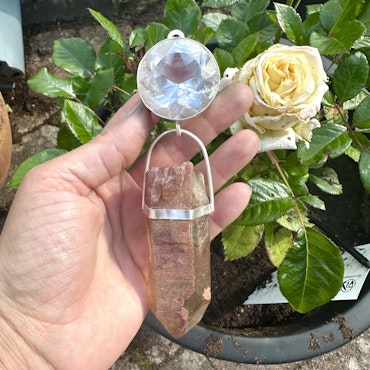 Light portal of Golden Light-codes/Ankh - Clear Quartz with large raw African Citrine