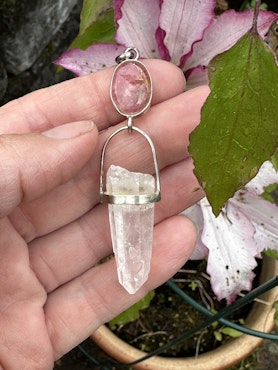 Mary Magdalene and Atlantis-Pink Tourmaline with Atlantean laser Quartz -