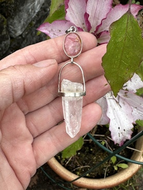 Mary Magdalene and Atlantis-Pink Tourmaline with Atlantean laser Quartz -