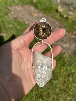 Dragon of the New Earth Light Codes Golden Smokey Quartz with Fjällkvarts from Sweden