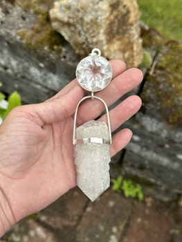 Portal of light from the North- White Dragon- Cleear Quartz with Fjällkvarts from Sweden