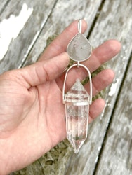 Light Portal of the purple and white healing flame/light.   Super Seven with 24 sided Vogel Crystal