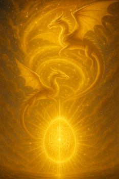 Dragon egg of the Golden light portal- Citrine with clear quartz dragon egg