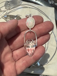 Dragon of birthing the new world- Velo Opal with clear quartz dragon egg