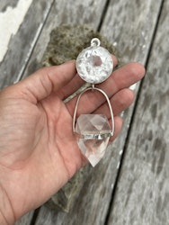Light portal of the council of white light workers dragon- clear Quartz light portal with Smokey Phantom Dragon egg.