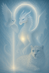 Light portal of the council of white light workers dragon- clear Quartz light portal with Smokey Phantom Dragon egg.
