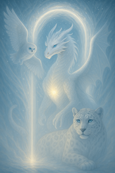 Light portal of the council of white light workers dragon- clear Quartz light portal with Smokey Phantom Dragon egg.