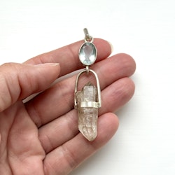 Water fairy of the sacred waters- Aquamarine with naturally double terminated Quartz from Sweden.