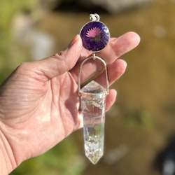 Higher vision- Large Amethyst with 24 sided Master Vogel crystal
