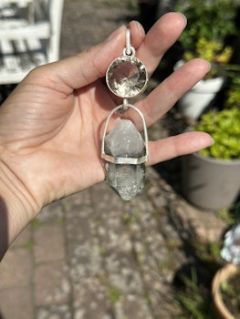 Sacred mission of the magical realm- Golden Quartz with raw Lodolite from the Himalayas