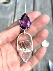 Divinity down to your humanity-  Amethyst with high frequency clear Quartz dragon egg.