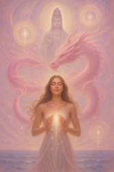 Ocean of love- Amethyst with Quan Yin Lodolite
