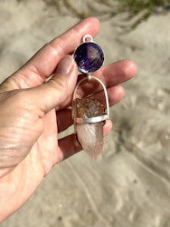 Ocean of love- Amethyst with Quan Yin Lodolite