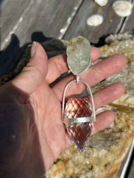 Fluorite skull with clear quartz dragon egg-  Rasalu