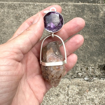 Ocean of love- Amethyst with Quan Yin Lodolite