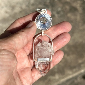 Light portal of the new world.  Clear quartz with naturally double terminated clear quartz with extra everything from Brandenberg