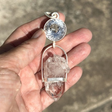 Light portal of the new world.  Clear quartz with naturally double terminated clear quartz with extra everything from Brandenberg