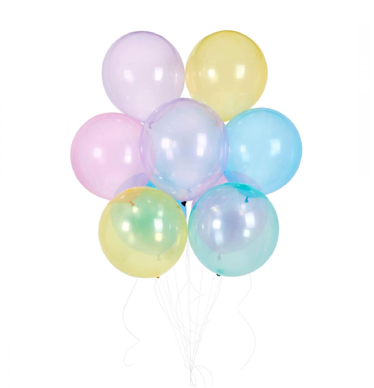 Latexballonger Crystal Clear Regnbåge Ljusblå 48cm