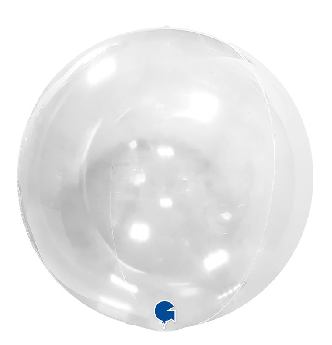 Folieballong Crystal Clear Transparent med Ventil 48cm