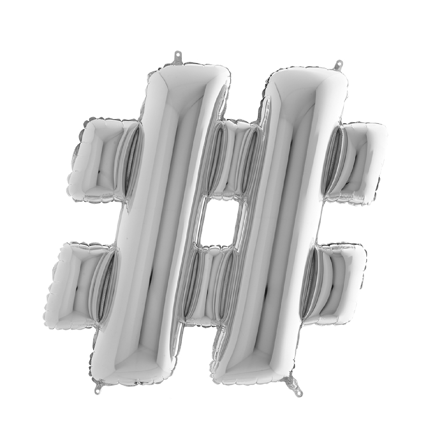Teckenballong Folie # Hashtag Silver 100cm