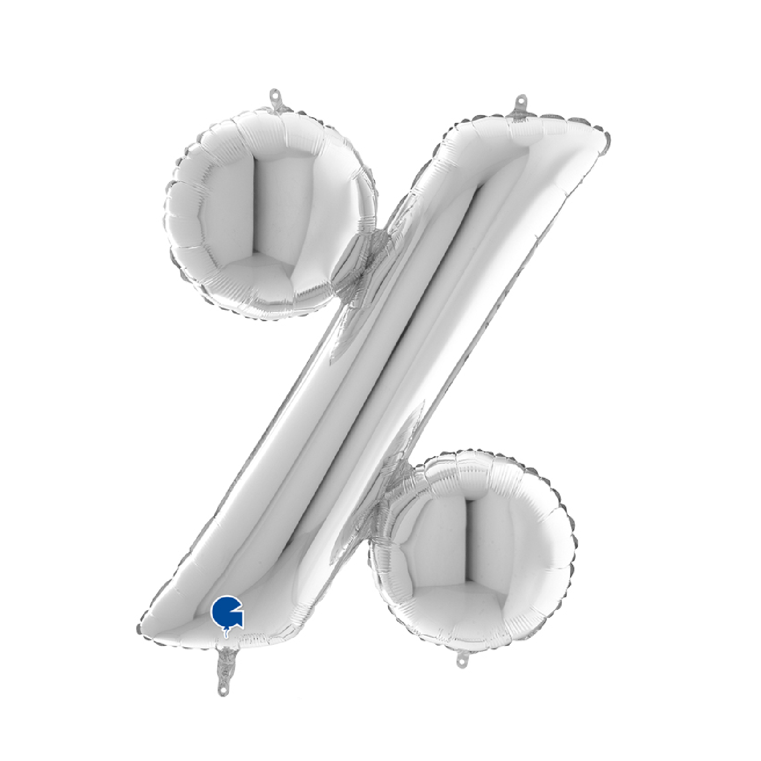 Teckenballong Folie % Procent Silver 100cm