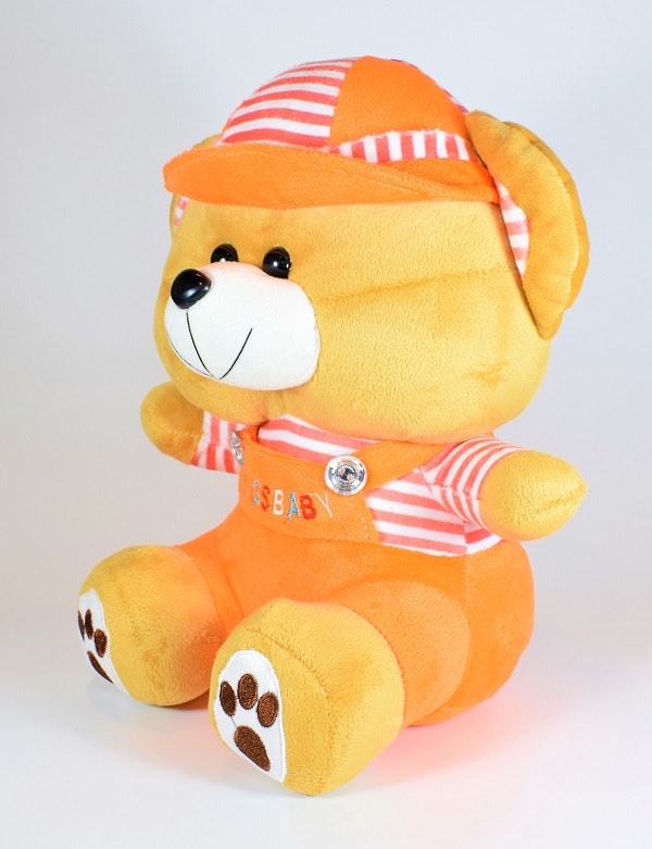 Nalle Hugsbaby Orange & Vit / Rosa Tröja, 32 cm