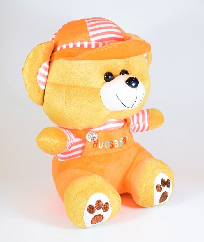 Nalle Hugsbaby Orange & Vit / Rosa Tröja, 32 cm