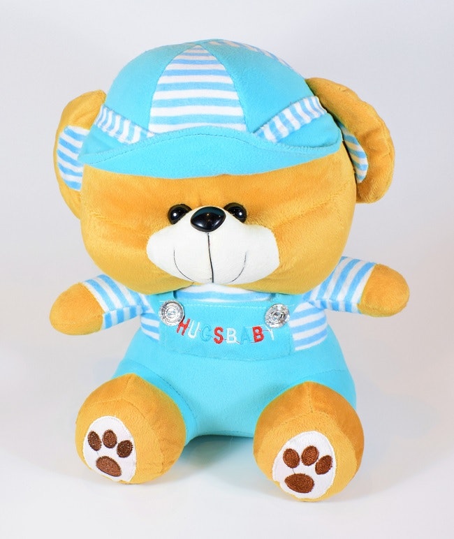 Nalle Hugsbaby Turkos & Vit Tröja, 29 cm