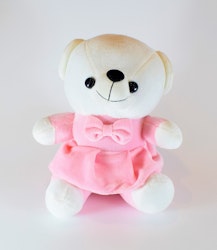 Nalle med Rosett Babyrosa 20 cm