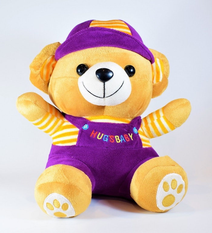 Nalle Hugsbaby Lila och Gul 32cm