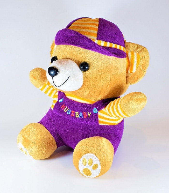 Nalle Hugsbaby Lila och Gul 32cm