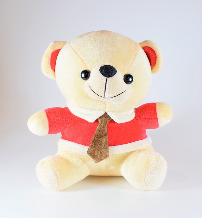 Nalle med slips Beige 20 cm