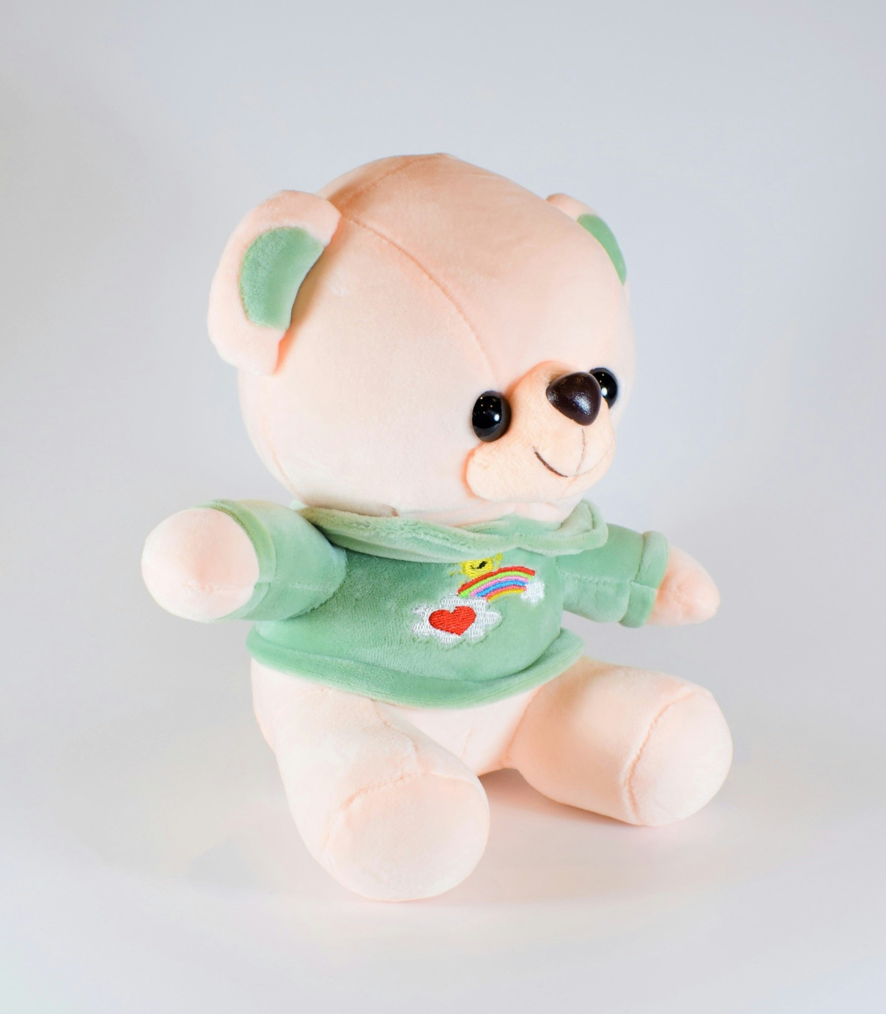 Nalle med Regnbåge Grön 20 cm