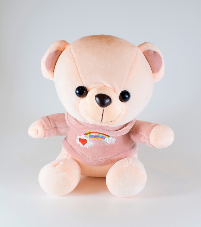 Nalle med Regnbåge Rosa 20 cm