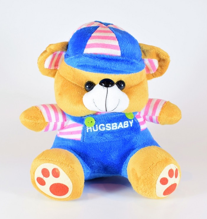 Nalle Hugsbaby Blå & Vit / Rosa Tröja, 18 cm