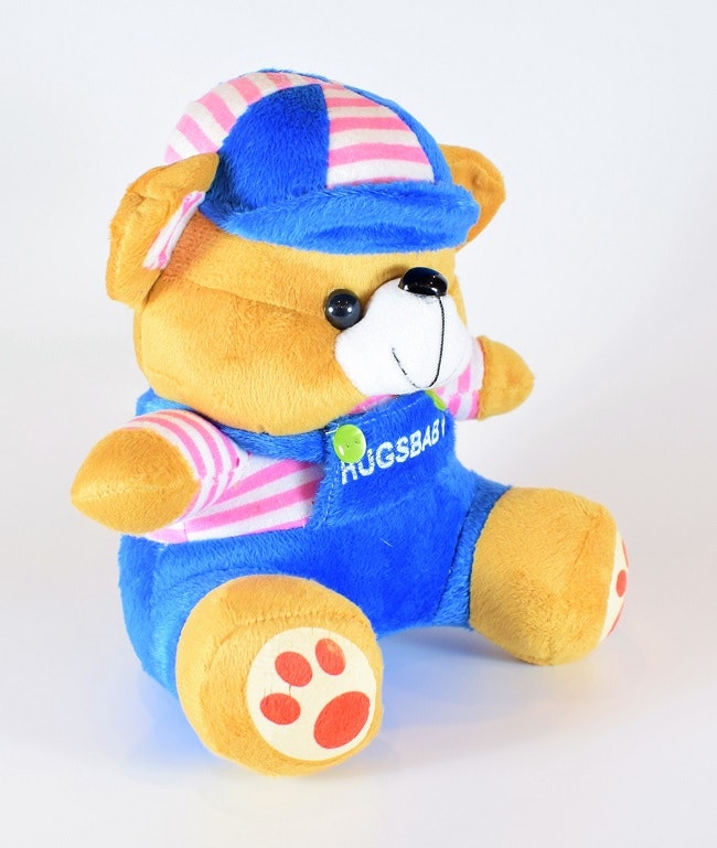 Nalle Hugsbaby Blå & Vit / Rosa Tröja, 18 cm