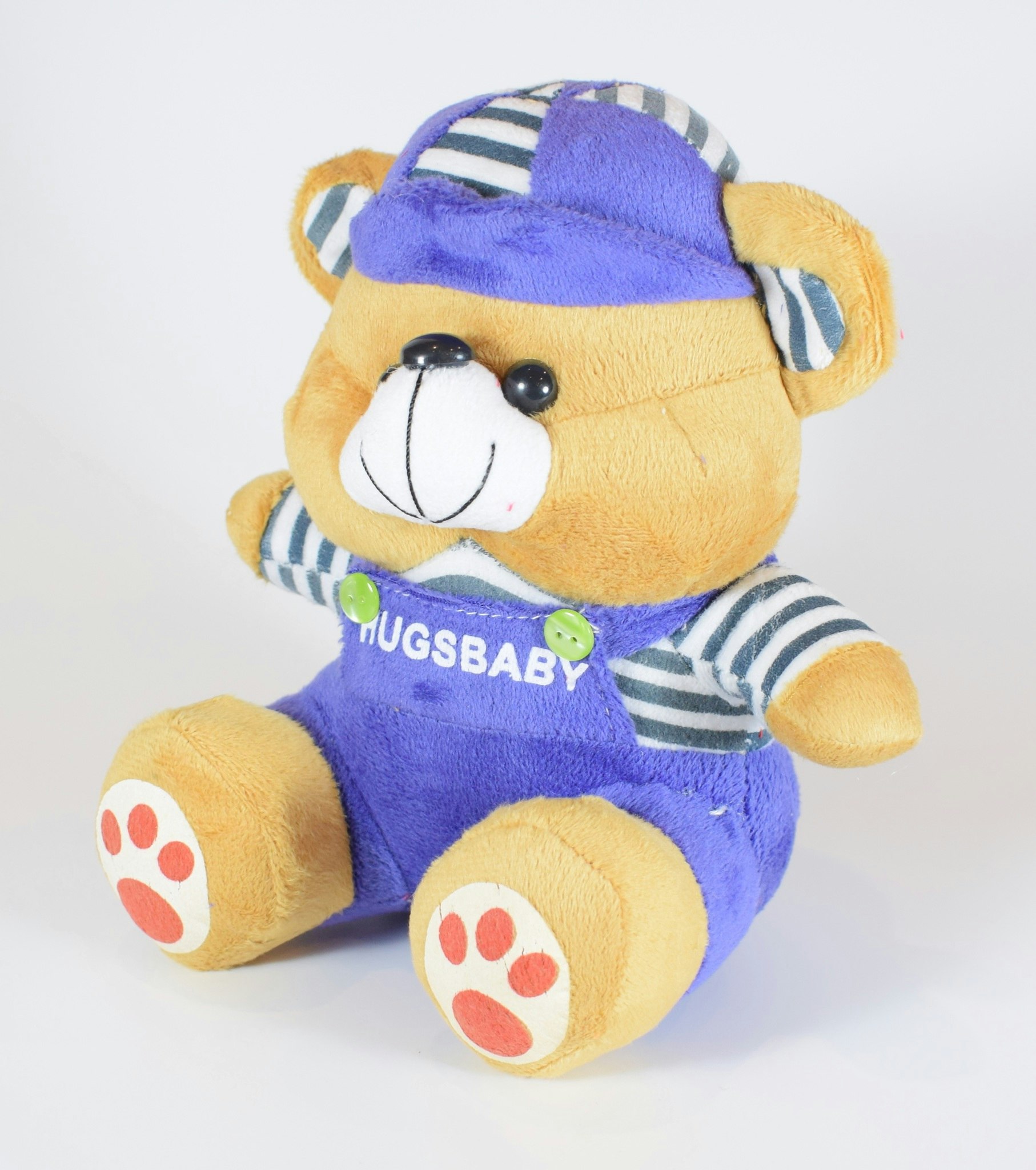 Nalle Hugsbaby Mörk Blå & Vit / Mörk Grön Tröja, 18 cm
