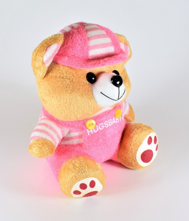 Nalle Hugsbaby Ljusrosa & Vit / Rosa Tröja, 18 cm