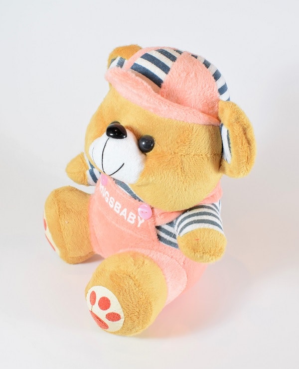 Nalle Hugsbaby Ljusrosa & Vit / Grön Tröja, 18 cm