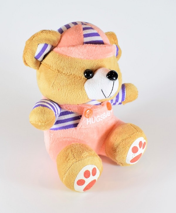 Nalle Hugsbaby Ljusrosa & Vit / Lila Tröja, 18 cm