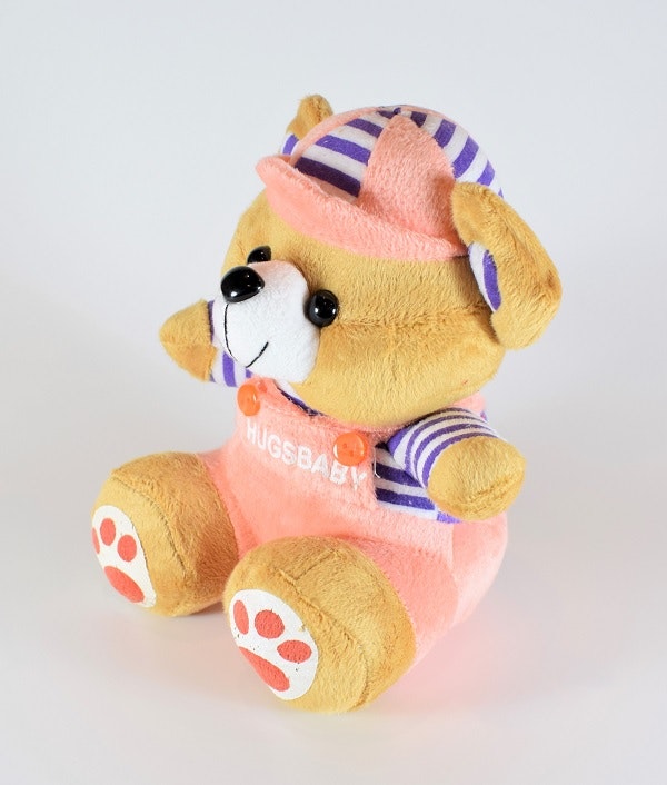 Nalle Hugsbaby Ljusrosa & Vit / Lila Tröja, 18 cm