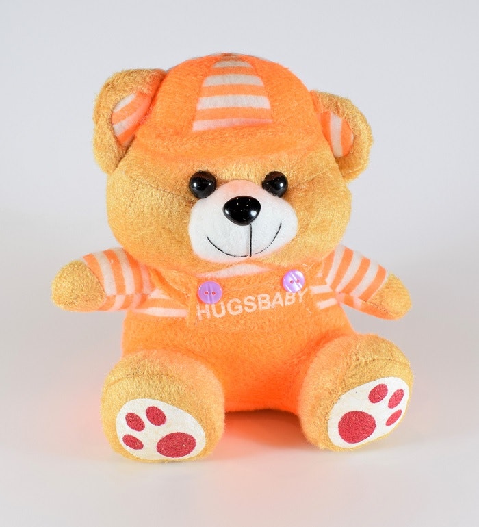 Nalle Hugsbaby Oranger & Vit / Orange Tröja, 18 cm