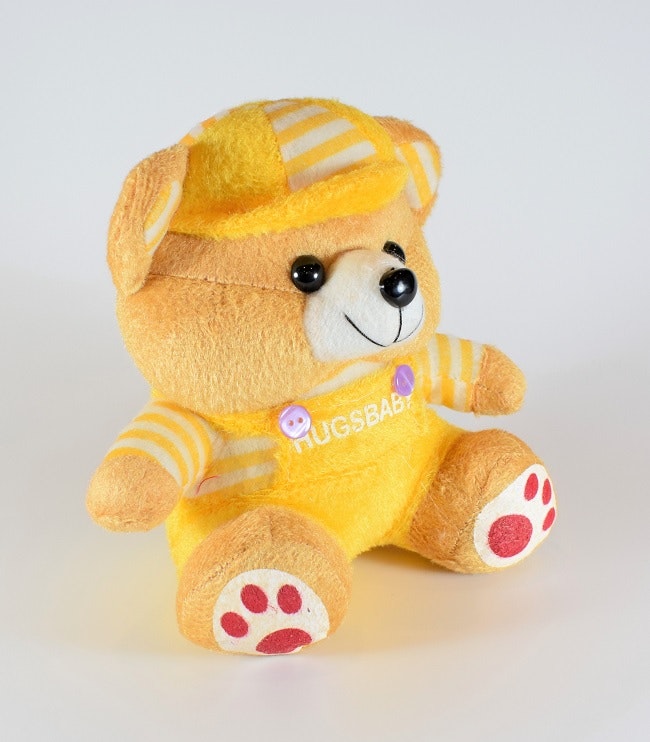 Nalle Hugsbaby Gul & Vit / Gul Tröja, 18 cm