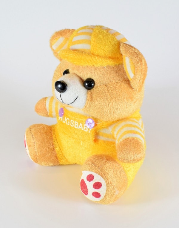 Nalle Hugsbaby Gul & Vit / Gul Tröja, 18 cm