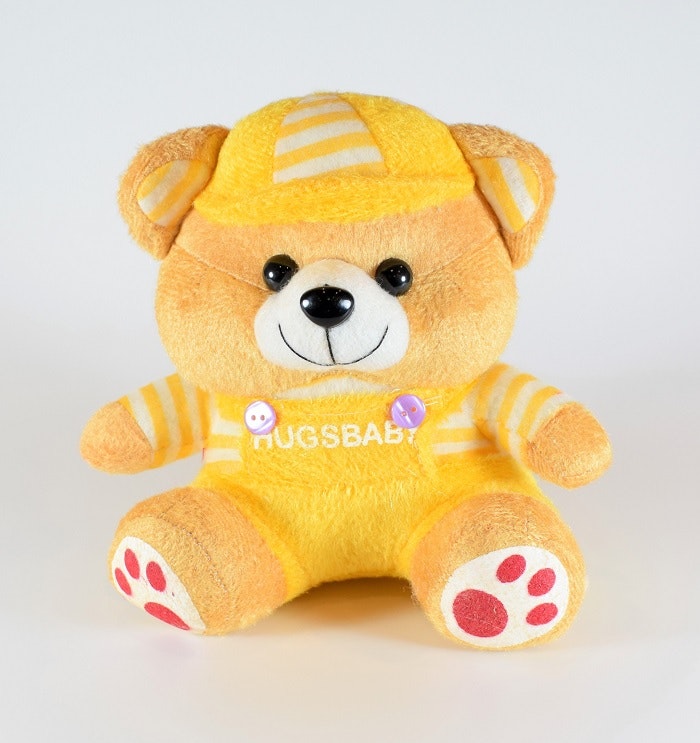 Nalle Hugsbaby Gul & Vit / Gul Tröja, 18 cm